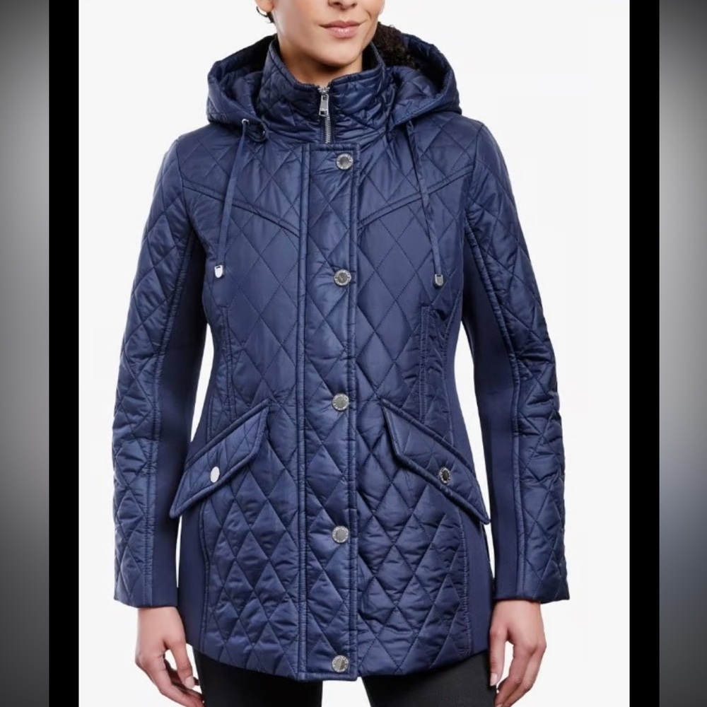 London Fog Women's Quilted Blue Puffer Jacket size small